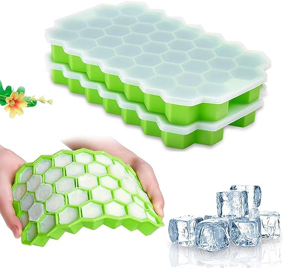 Silicone Ice Tray With Cap Push Pop Out Round Mini Ice Cube Trays